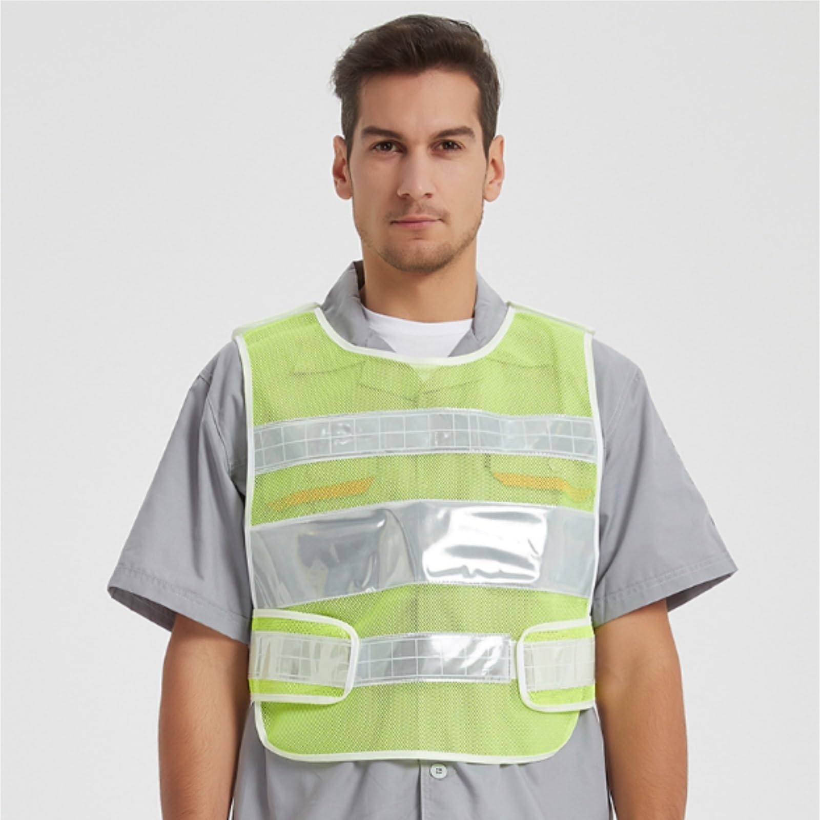 chaleco de alta visibilidad, Chaleco reflectante de seguridad for construcción, verde, negro, talla única