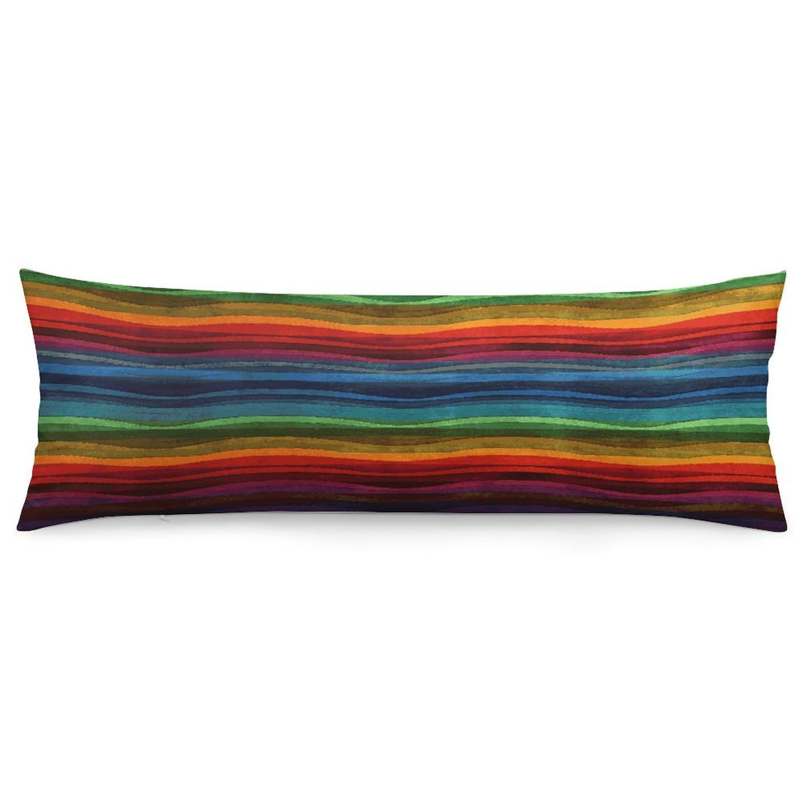 Rainbow Pillowcase Decorative Long Body Pillow Case Soft Breathable Body Pillow Cover Modern Large Pillowcase Cute Body Pillow Pillowcases for Bedroom Couch 18.9 X 53 Inch