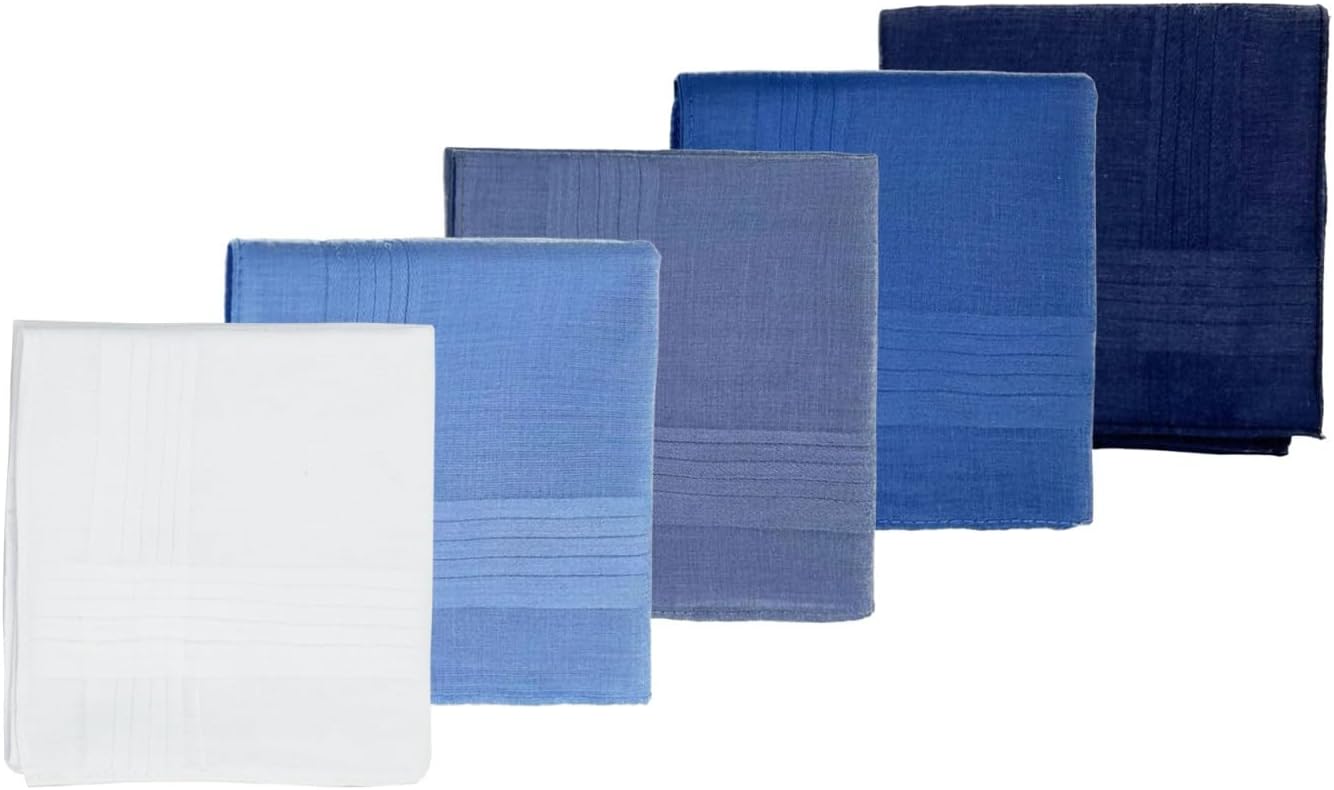 100% cotton men's handkerchiefs, Pack of 5