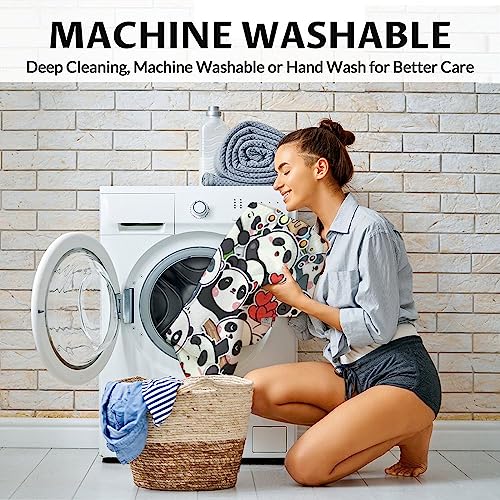 Panda Blanket Gifts - 50"x60" Cute Throw Blanket for Kids, Adults - Black Soft Fuzzy Blankets for Bed, Couch & Living Room