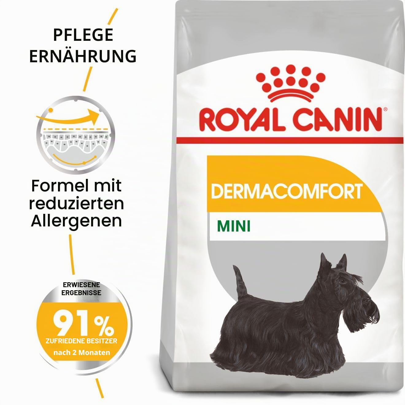 Royal Canin Dermacomfort Mini | 1 kg | Alleinfuttermittel für kleine Hunde | Mit Omega-3- & 6-Fettsäuren – Ansicht 3