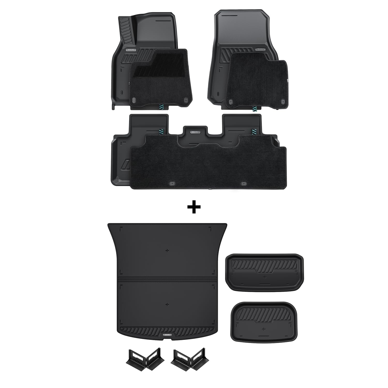 HALOBLKModel Y Floor Mat & Cargo Liner Trunk Mat Set