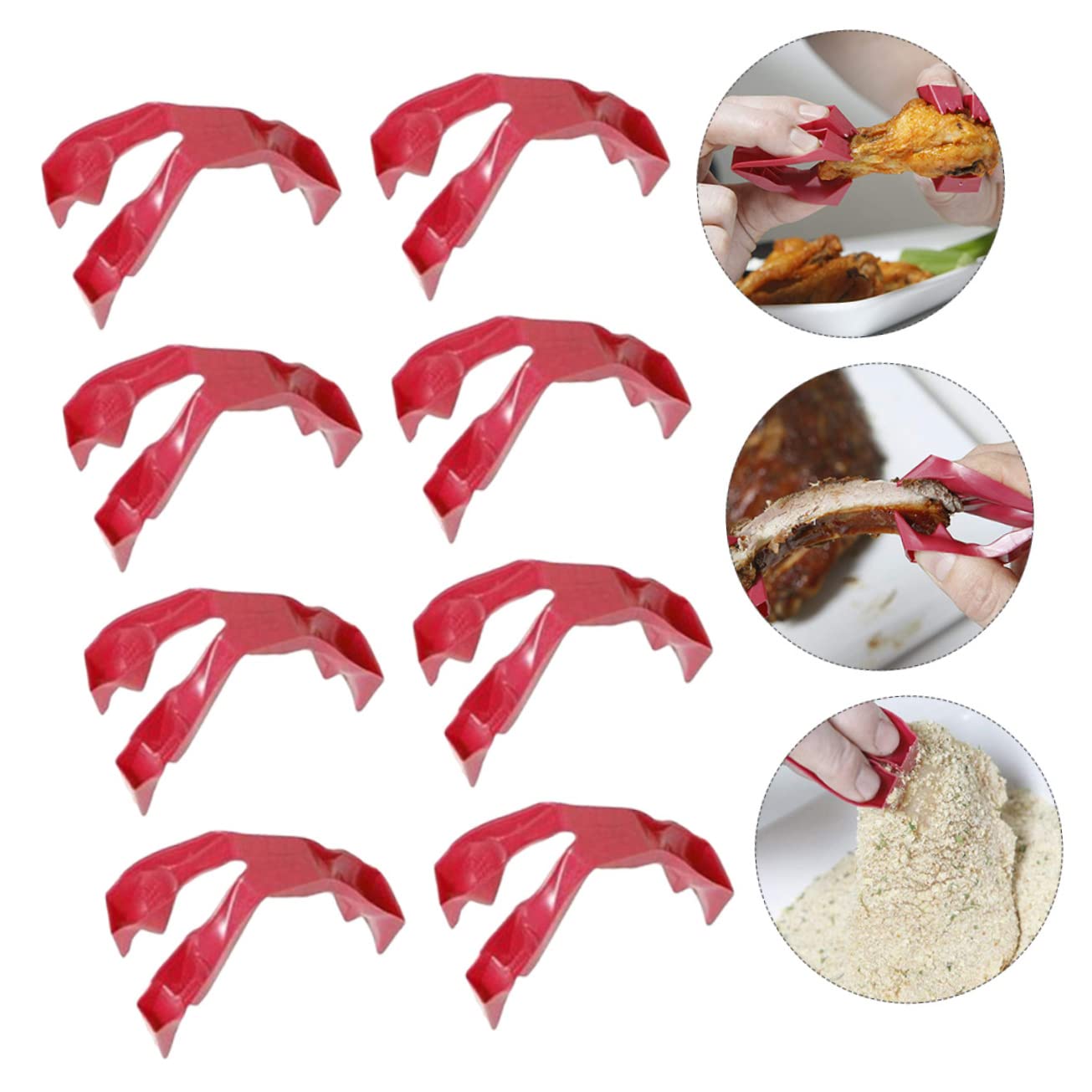 Amosfun Lot De 3 Ensembles De 18 Mini Pinces De Service En Plastique Pour Ustensiles De Cuisine Pinces Anti-brûlures Pour Réunions De Famille