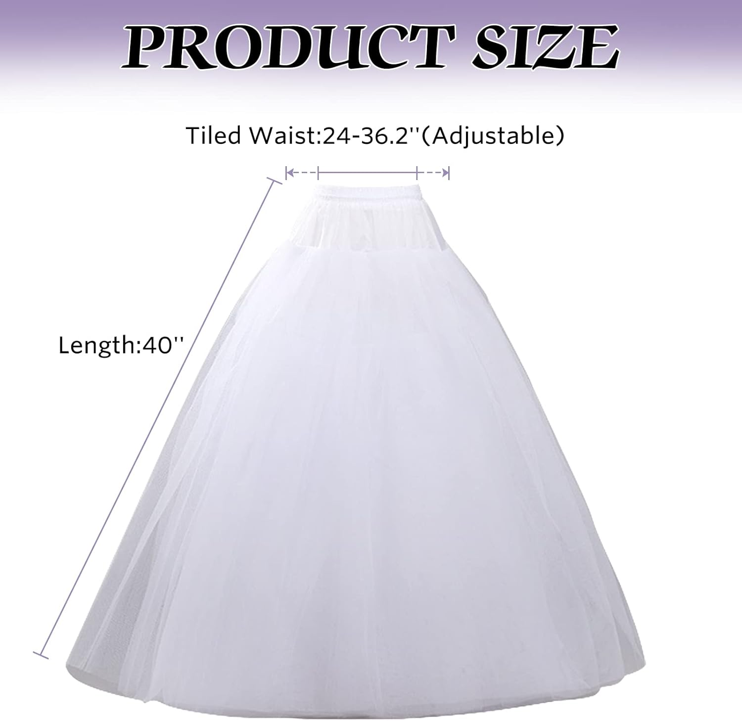 Women A-line Petticoat Floor Length Wedding Petticoat Crinoline Underskirt Slips Ball Gown Skirt - Image 3