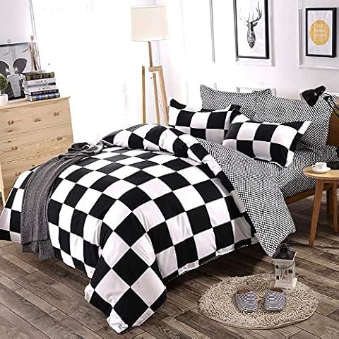 Lanqinglv Checkered Double Duvet Cover Set Cover