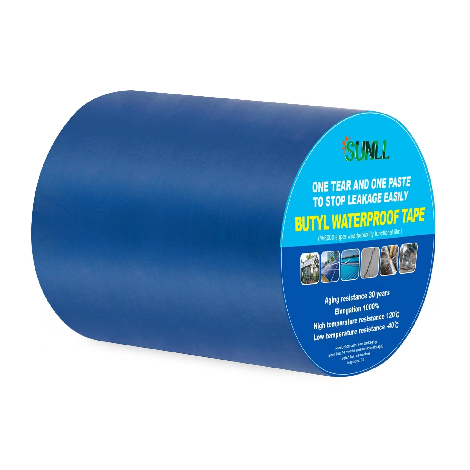 Wasserdichtes Butyl-Klebeband, 15,2 cm B x 40,6 cm, selbstklebend, für Wohnmobil-Reparatur, Bootsdichtung, Sonnenraum, glasierte Fliesen, Gummi-Dachflicken, blau