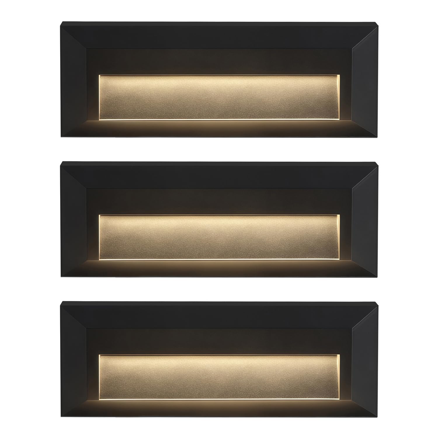 ZONK LED Outdoor Indoor Step Lights, Line Voltage 110-240V 2W Landscape Stair Lights, 9Inch Non-dimmable 3000K IP65 Waterproof Stairway Lighting, LED Deck Light, Retaining Wall Lights, Pack of 3