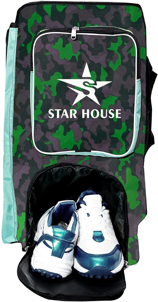 STAR HOUSE MS DHONI Extra Quality for Cricket Kit Bag Nylon Material (Green)-picture-11