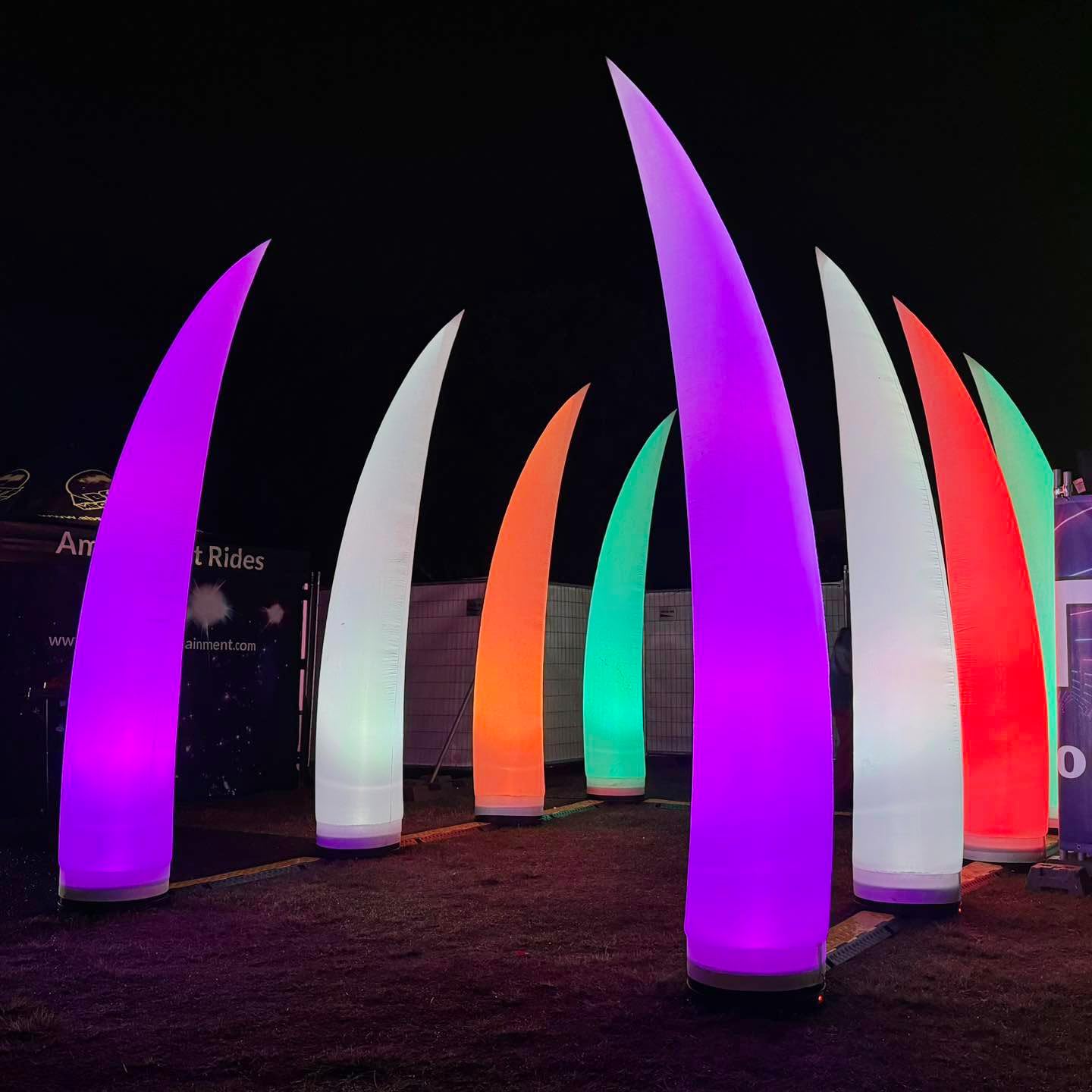 SAYOK Inflatable LED Tusk Decoration(10ft, 1PC) Inflatable Lighting Ivory Pillar Tube Column Arch with Blower for Nightclub Wedding Advertising Party Stage Event Rental Business Exhibition Park