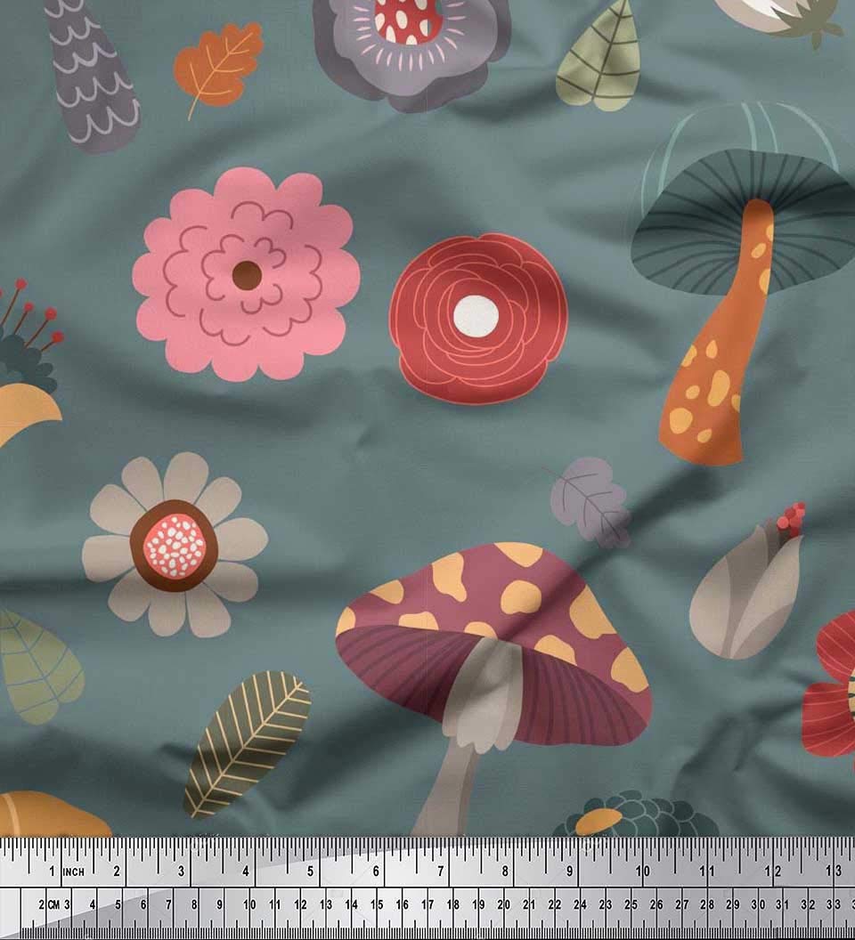 Tissu velours bleu haut de gamme imprimé fleurs et feuilles pour mode créateur