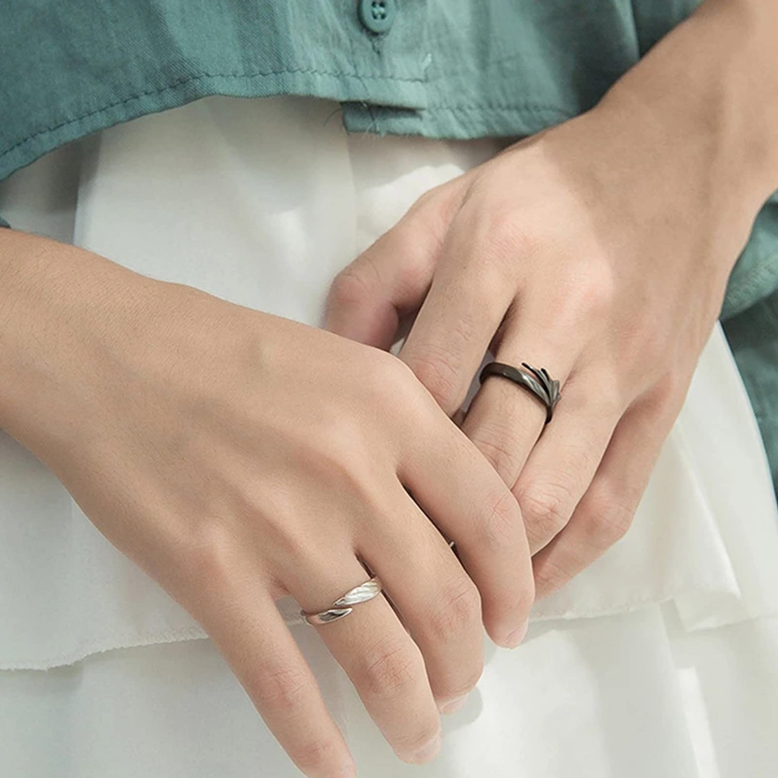 Rings,thumb ring,ladies rings,Couple Matching Rings For Man Woman Custom Adjustable Sun Moon Ring Set Angel Devil Dragon Open Rings Couple Matching