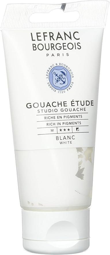 Lefranc Bourgeois 301242 Studio Gouache, kräftige, lichtbeständig, deckend Farben in der 80ml Tube – Weiß