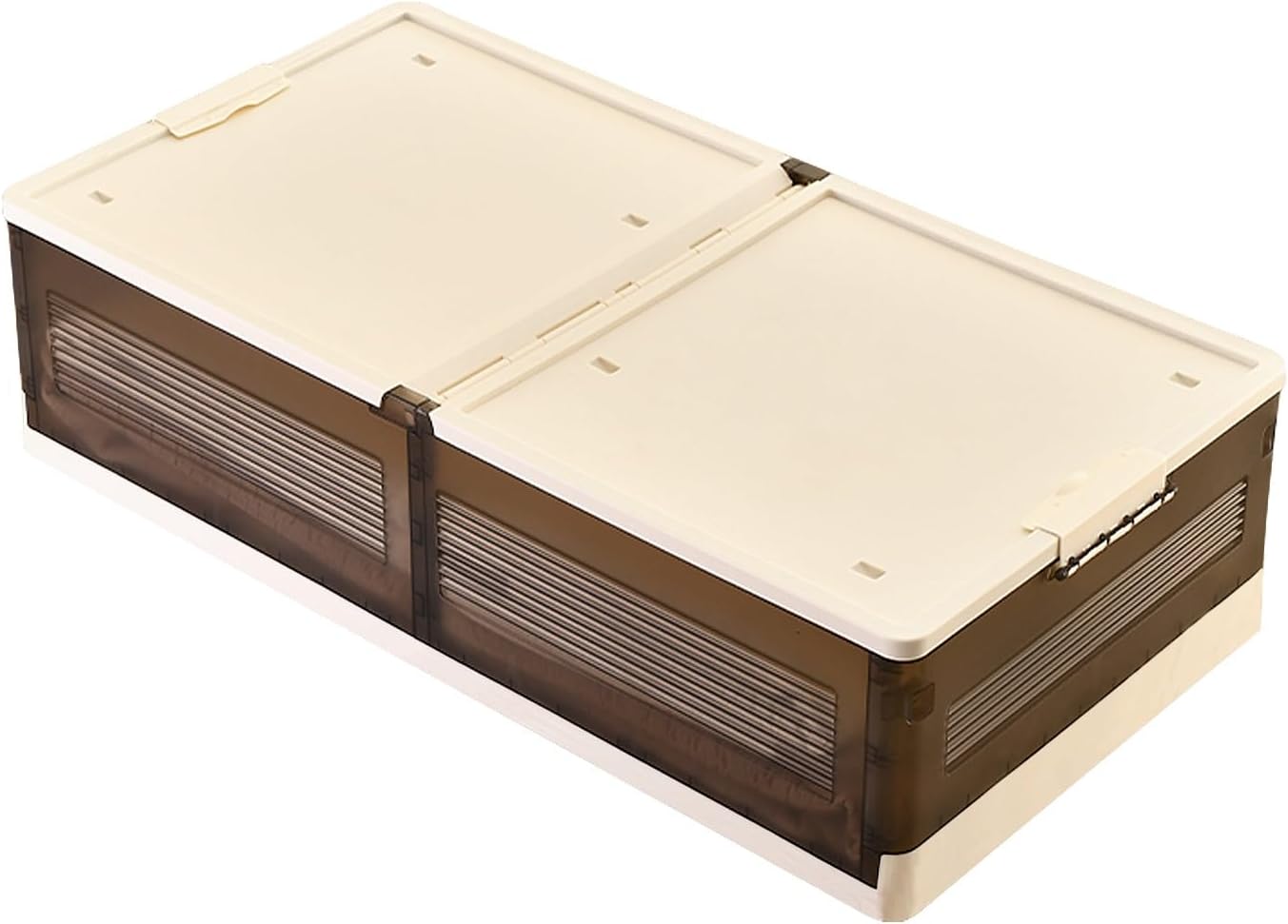 Under Bed Storage with Wheels, Double Doors, Storage Bins Under Bed, Sturdy and Durable, for Clothes, Shoe and Blankets, Sheets(Beige,82x40x16.5cm/32x16x6in)