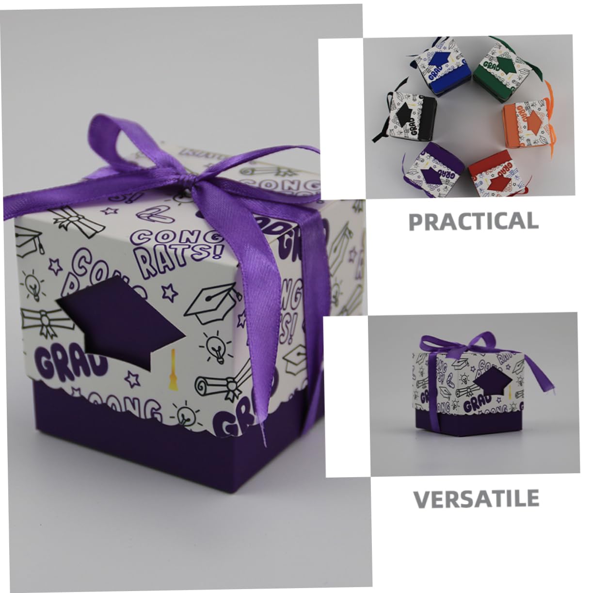 COLLBATH Cajas de Dulces Estuche para Chocolates y Caramelos de Papel Púrpura 50 para Graduación Adecuado para Celebraciones y Ocasiones Obsequios