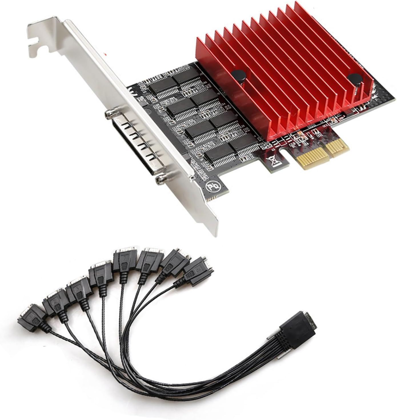 PCIE to 8 Port RS232 Port Card PCIE Expansion Desktop Extender for Industrial PC WCH384 Low Profile Printer