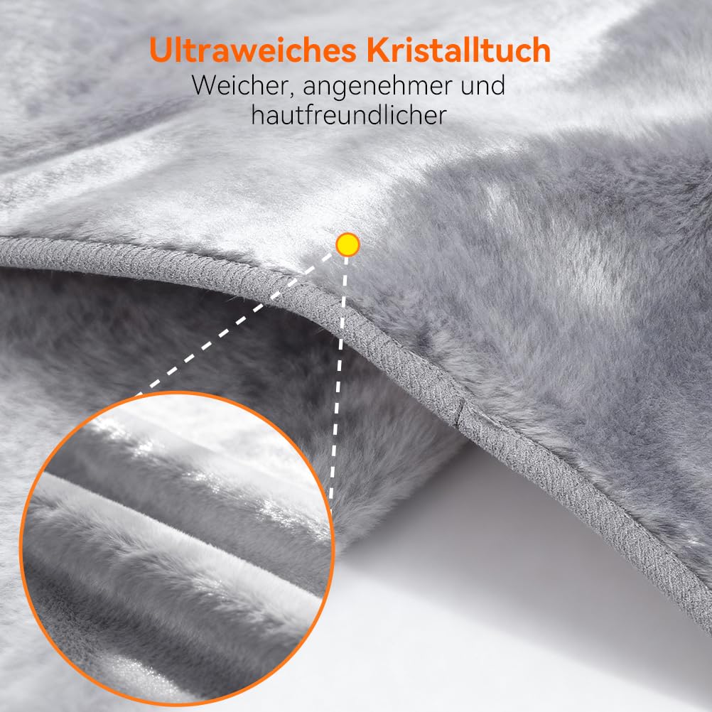Heizkissen für Rücken Schulter Nacken, 60x100cm Heizkissen Automatische Abschaltfunktion mit Taillenriemen, 6 Heizstufen und Timer, Schnelle Erwärmung, Maschinenwaschbar Wärmekissen