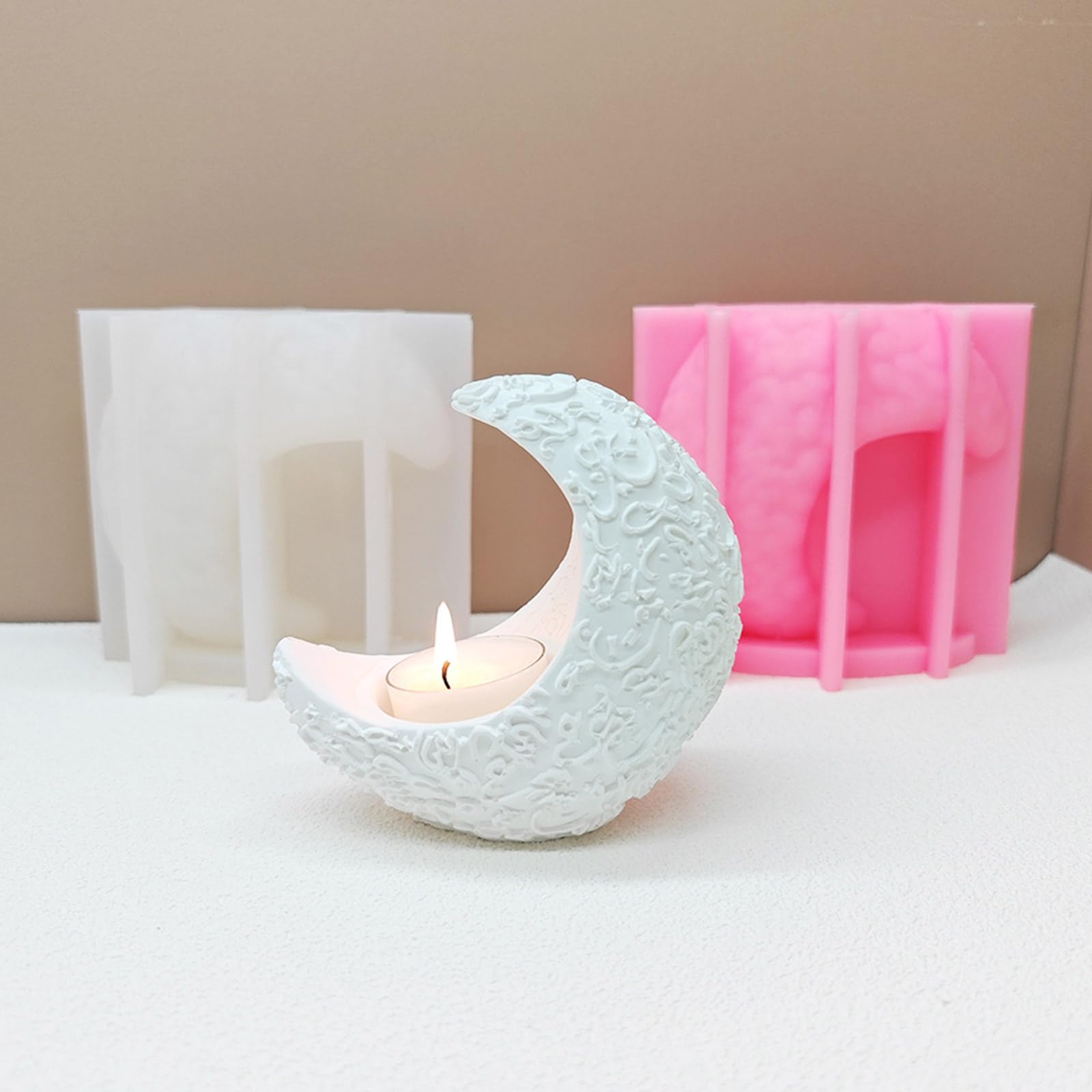 Molde de silicona para manualidades con forma de luna de moho, pequeñas formas de botones de flores, adecuado para bodas y exposiciones