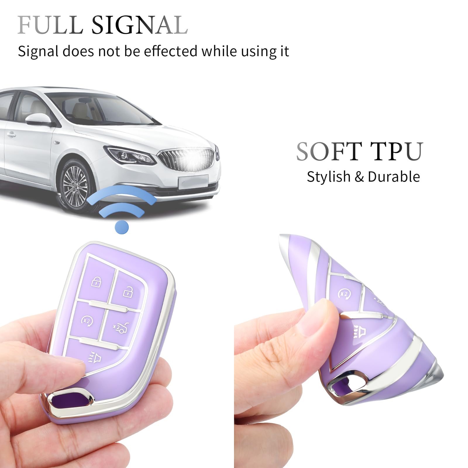 Yuebutor Pink Key Fob Cover Case For Cadillac Models 2020-2023 - Fits CT5, CT6, XTS, XT4, XT5, XT6, ATS, Escalade ESV - View #4
