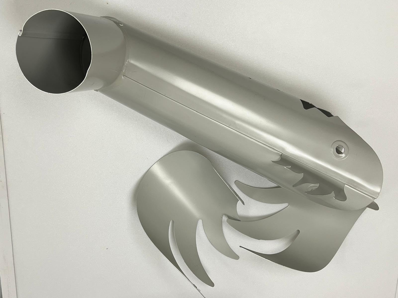 Gocciolatoio ornamentale Drago D 80 mm alluminio bianco grigio scarico pluviale