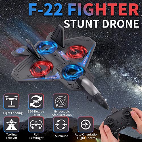 F.u.fitrota Stunt Remote Control Plane Drone For Kids, Hobby Rtf Rc Airplanes Toys For Boys, F22 Raptor Fighter Rc Jet Plane Toy #TOP1