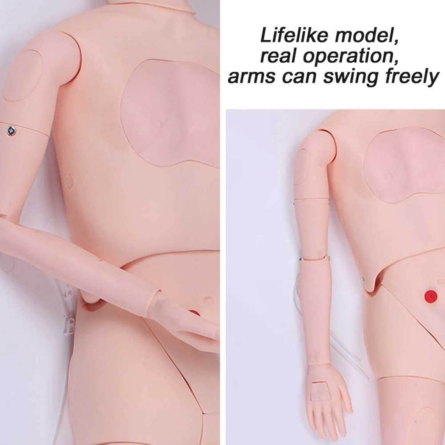 Multifunktionale Trainingspuppe für Pflegefähigkeiten, austauschbarer Patientenpflegesimulator für Männer und Frauen für Lehr- und Bildungsbedarf, 170 cm