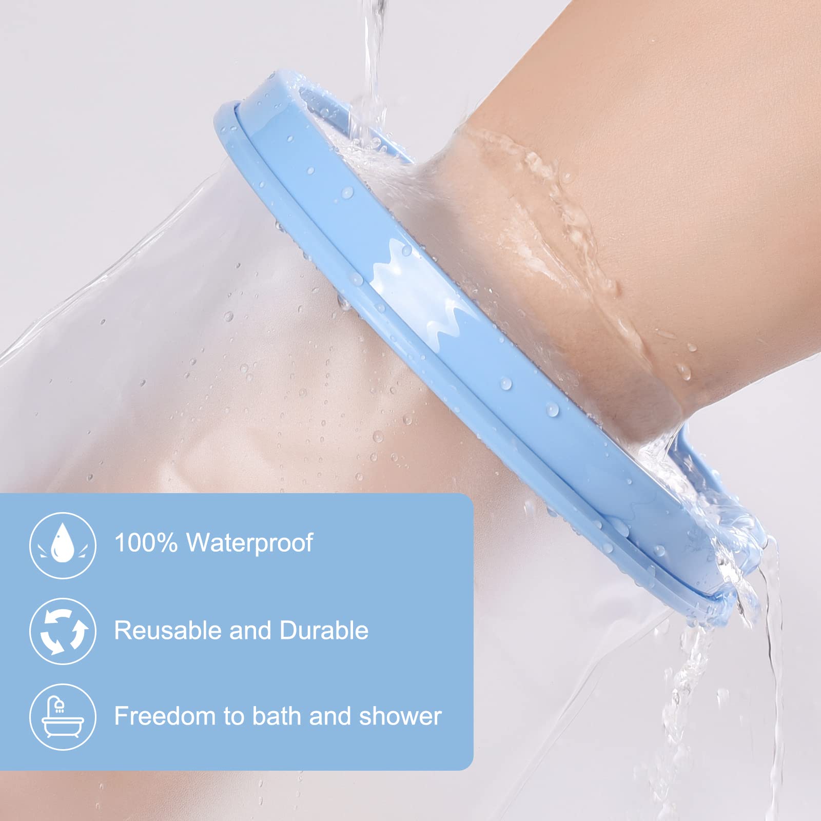 Fasola Protector Escayola Pierna Antideslizante Adulto, Funda Pierna Escayola Ducha Reutilizable Para Muslo, Pierna, Rodilla, Pie, Cubre Escayola Pierna Mantenga el Vendaje Seco Durante el Baño