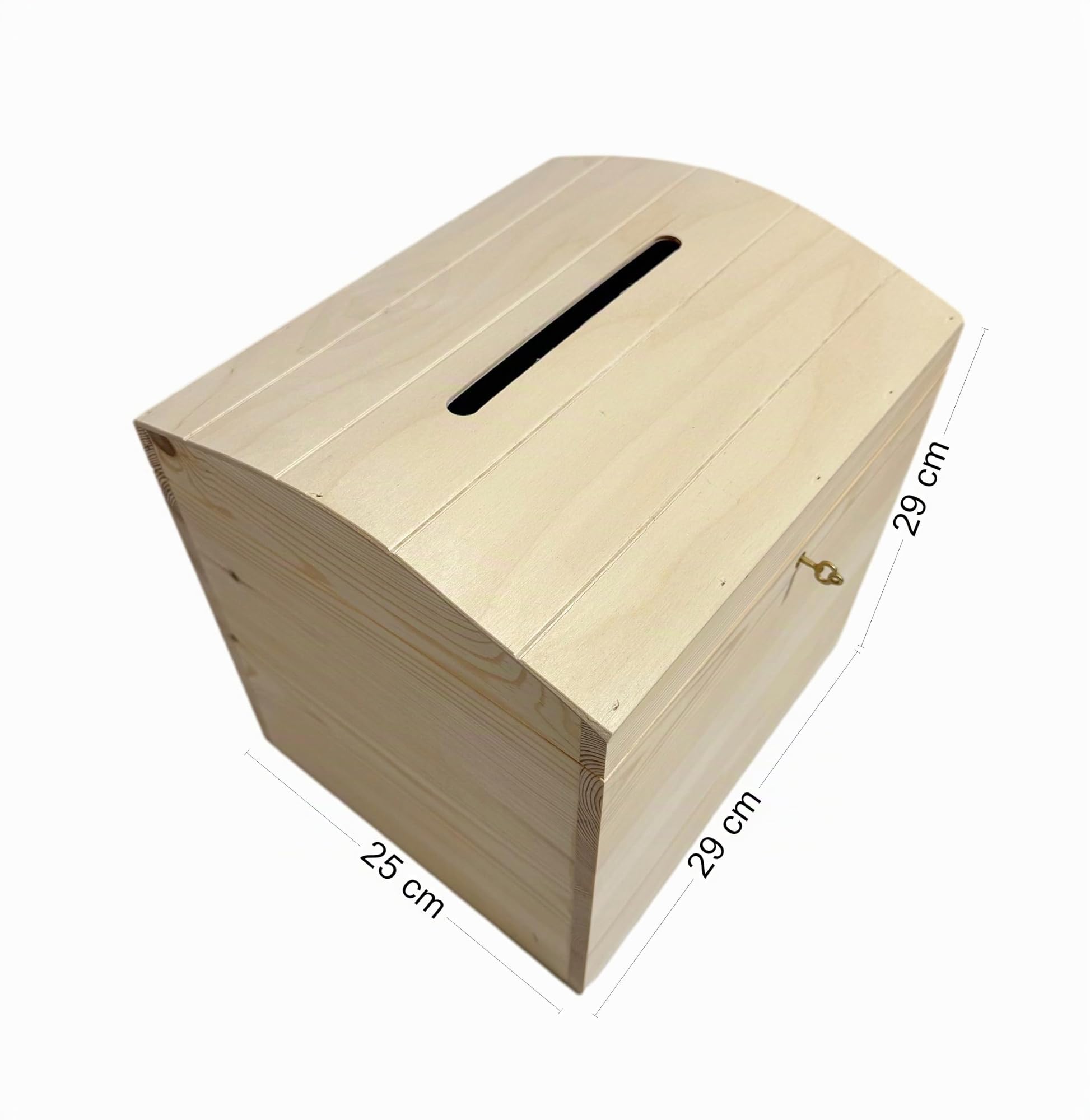 Wooden World - Boîte en bois pour enveloppes ou urne - Boîte avec un trou pour insérer des enveloppes - 25 x 29 x 29 cm