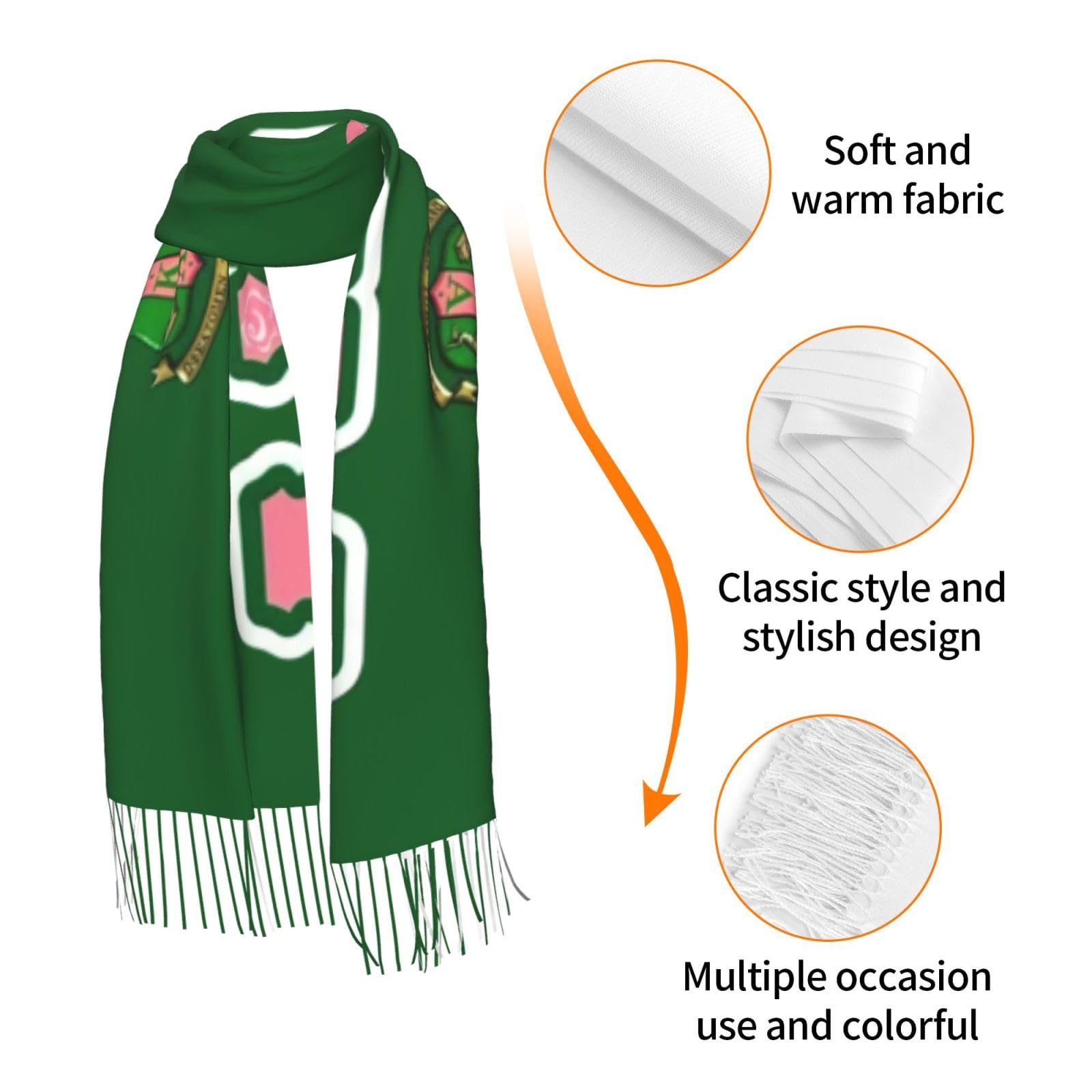 Sorority Gifts Soft Imitation Cashmere Shawl Scarf With Tassels For Ladies - Perfect For Glamorous Events & Sophisticated Evening Wear Society Gifts