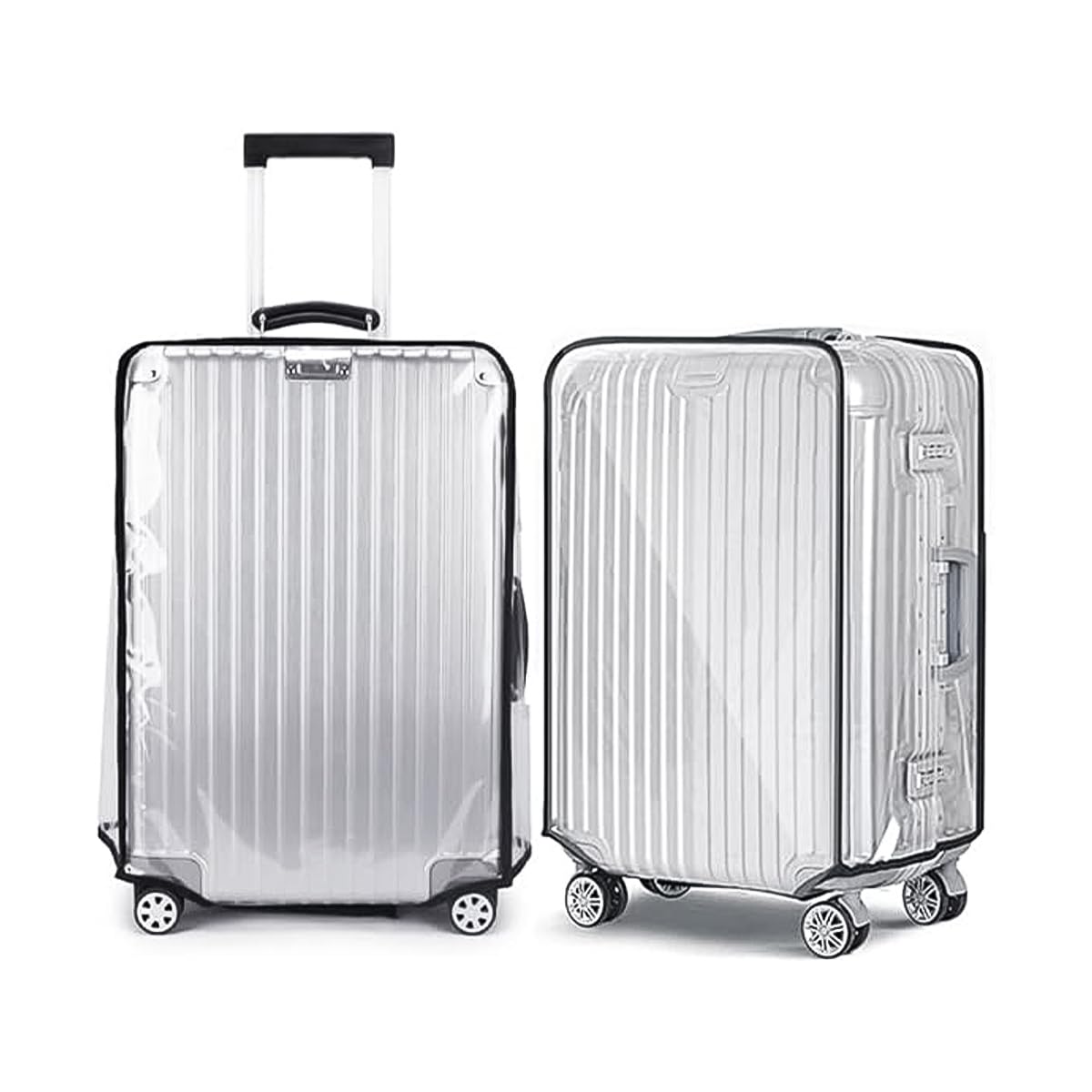 Sarini Paquete De 2 Fundas para Maletas,Cubierta Protectora para Maleta Transparente,Impermeable,Cubierta para Equipaje,PVC para Maletas De 30 Pulgadas