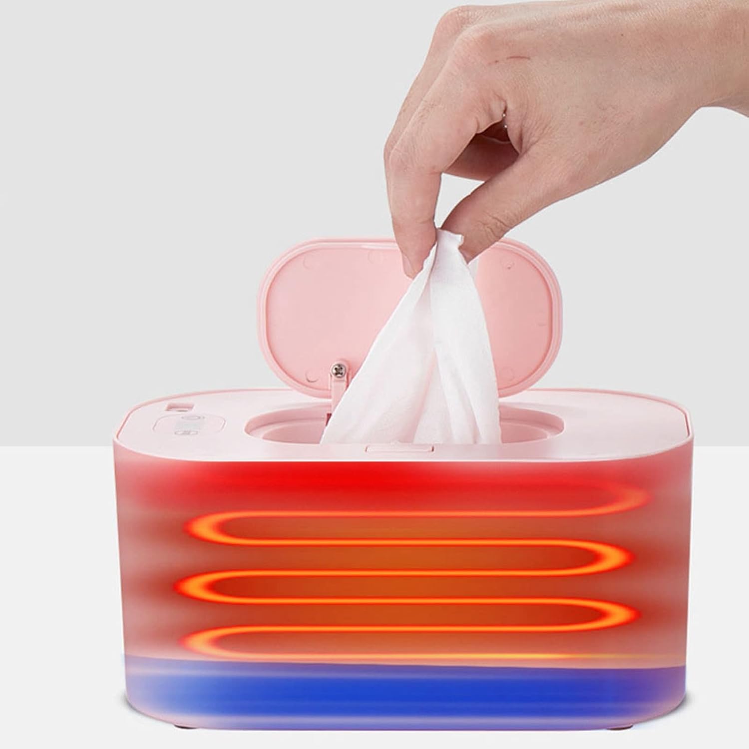 Plplaaoo Portable USB Baby Wipe Warmer with Temperature Display – 3 Temperature Modes Large Capacity Wet Wipes Dispenser for Diapers, Even Heating Baby Wipes Heater for Home, Car & Travel (Pink)
