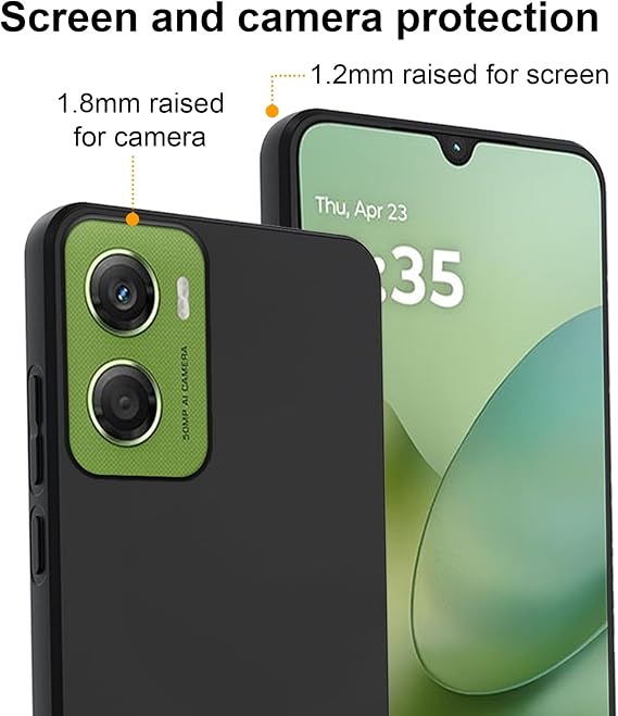 Case for Motorola Moto G06 4G (6.88 Inches) Black Case + Rotating Ring Holder + Tempered Glass Screen Protector
