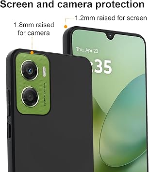 Case for Motorola Moto G06 4G (6.88 Inches) Black Case + Rotating Ring Holder + Tempered Glass Screen Protector