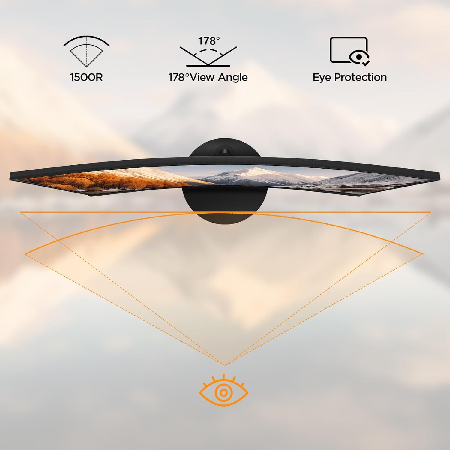 KOORUI Monitor 27 Pollici Curvo (1500R), Full HD (1920x1080), VA, 75 Hz, 5 ms, HDMI, VGA, Gaming Monitor, Eye Saver Mode, Flicker Safe, Nero, 27N5CA