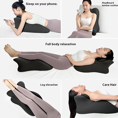 Miniatura 5 de Almohada ergonómica de espuma viscoelástica, almohada de punto dulce, almohada de lectura para cama, soporte ergonómico para dolor de espalda,
