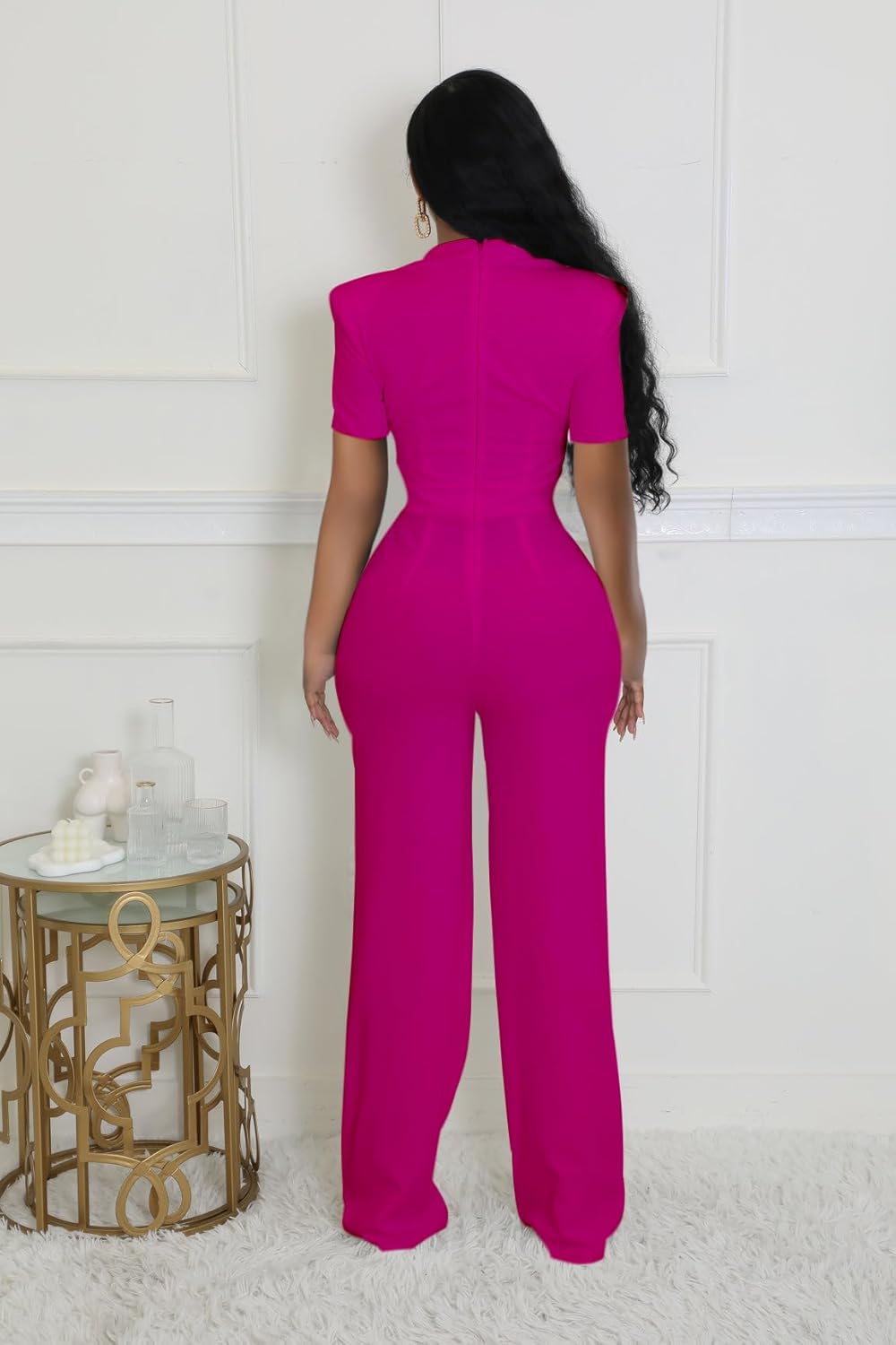 Women's formal jumpsuit elegant straight pants party casual club jumpsuit - Image 9