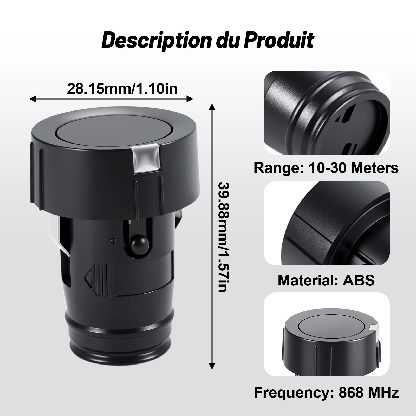 Lot de 2 émetteurs manuels HSZ1 868-BS - 868 MHz - 1 Bouton - Compatible avec Les modèles 1/2/3 - Remplacement pour SupraMatic, ProMatic, RollMatic, RotaMatic, LineaMatic
