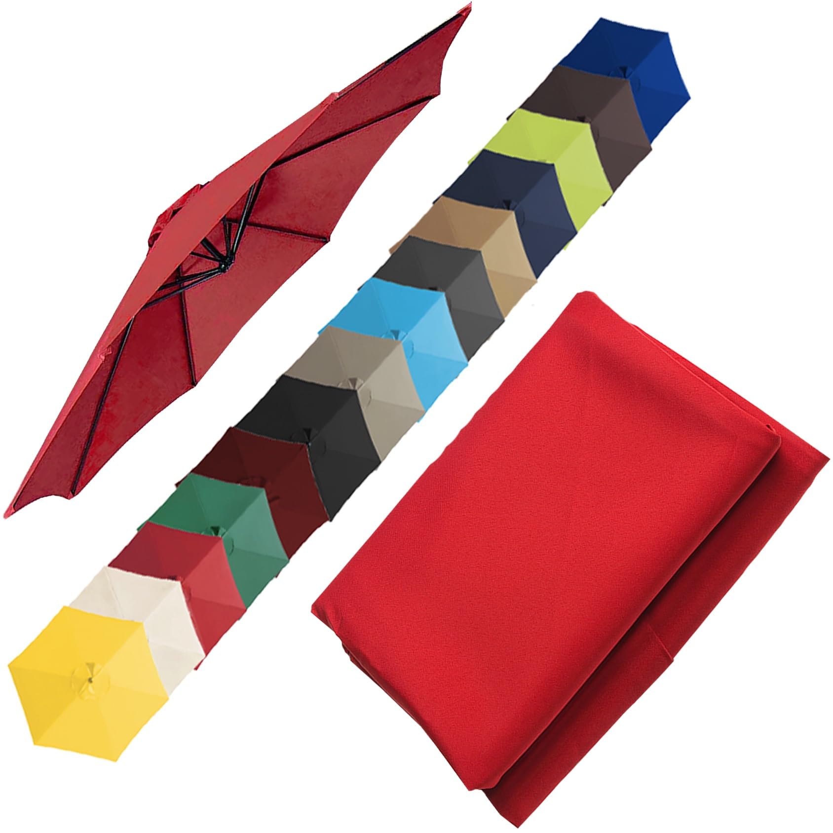 Replacement Canopy Top, Patio Umbrella Replacement Cloth, Garden Canopy Cover Replacement Cover For 200cm(6.5')-6 Arms 270cm(8.8')-6 Arms 270cm(8.8')-8 Arms 300cm(9.8')-6 Arms 300cm(9.8')-8 Arms(Color