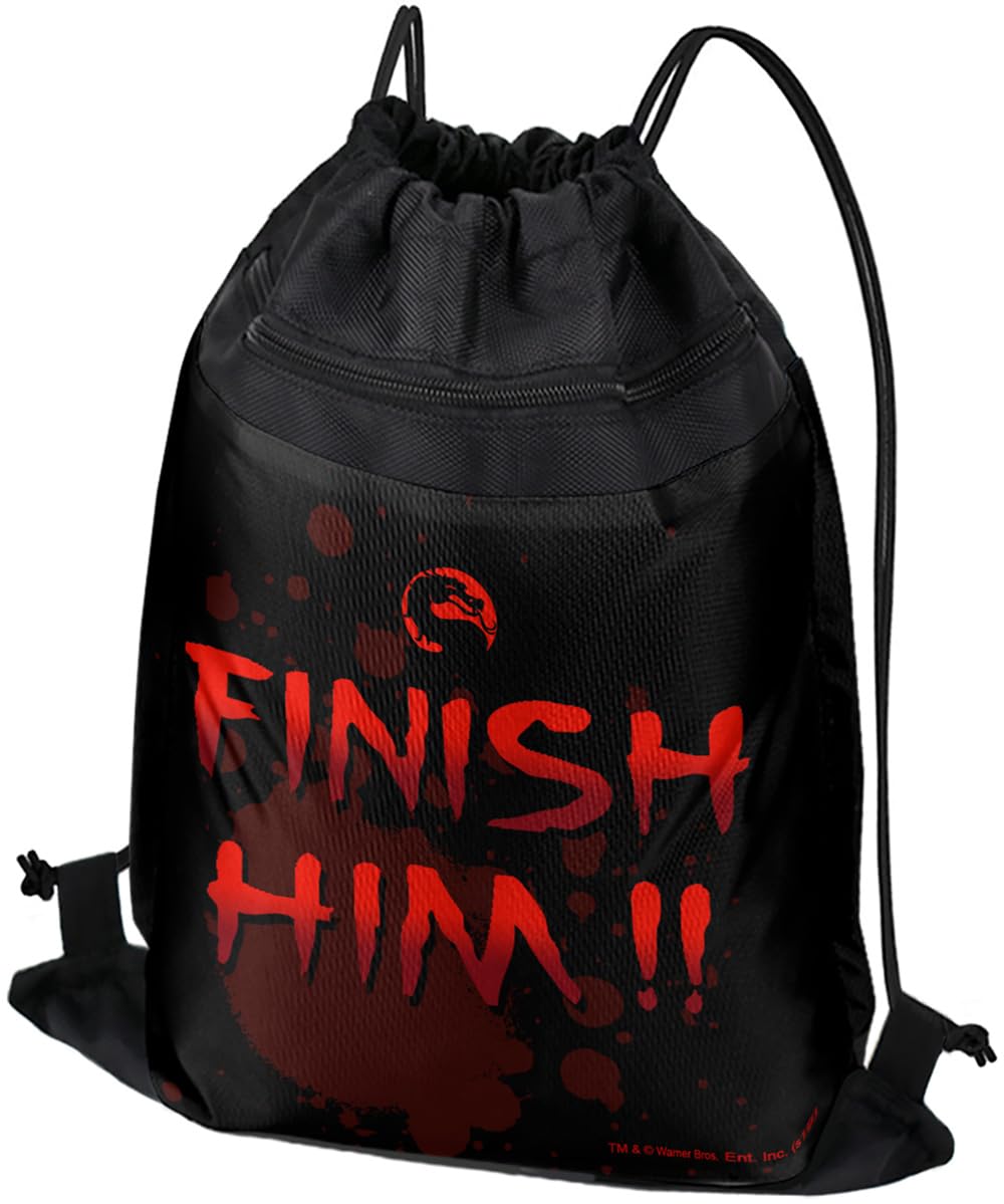 LOGOVISION Mortal Kombat Klassic Finish Him Drawstring Backpack Sports Bag Sackpack 17