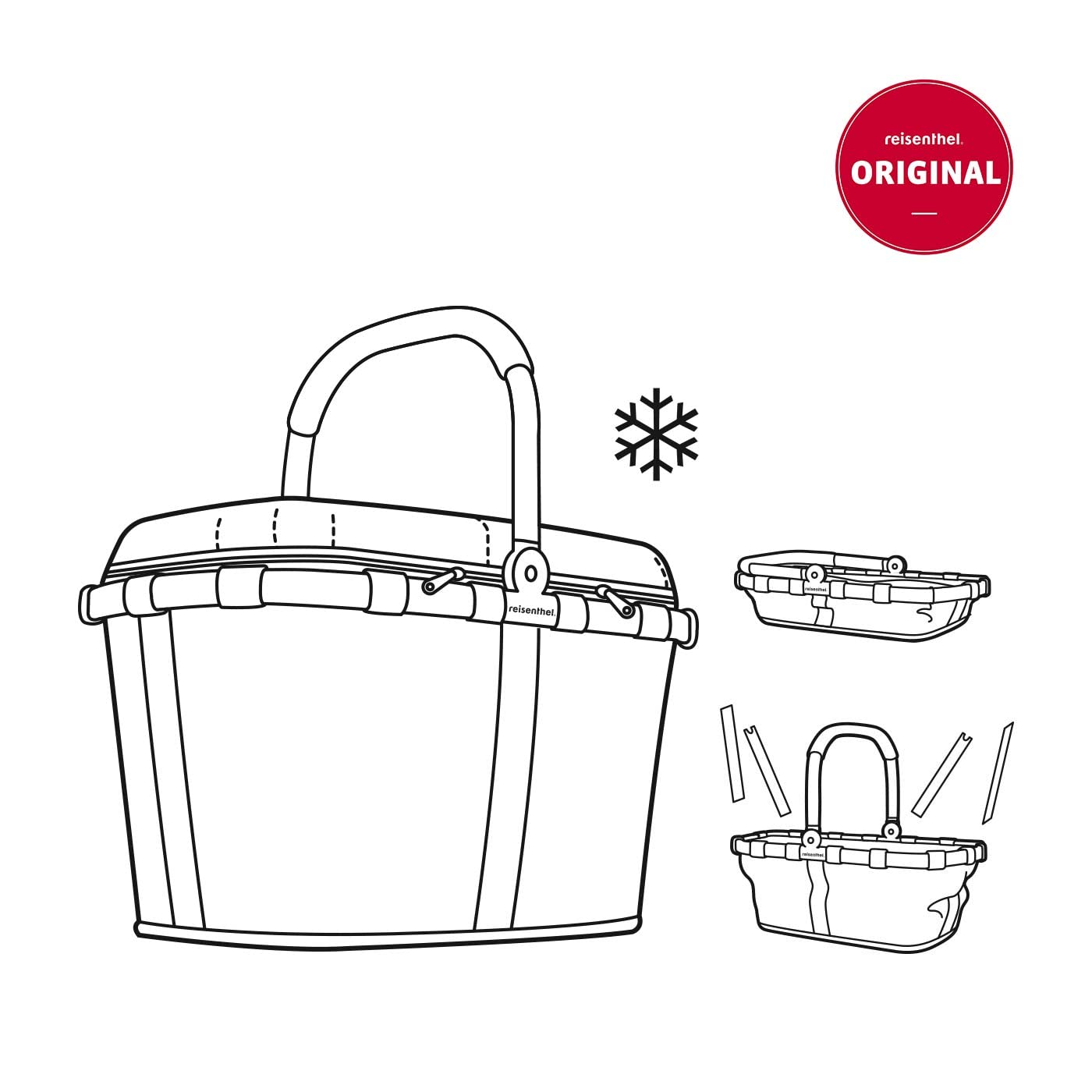 reisenthel carrybag iso - Cesta térmica para irte de picnics e irte de compras, con tapa de cierre, estructura robusta y con un diseño elegante resistente al agua y a los roces, en rojo