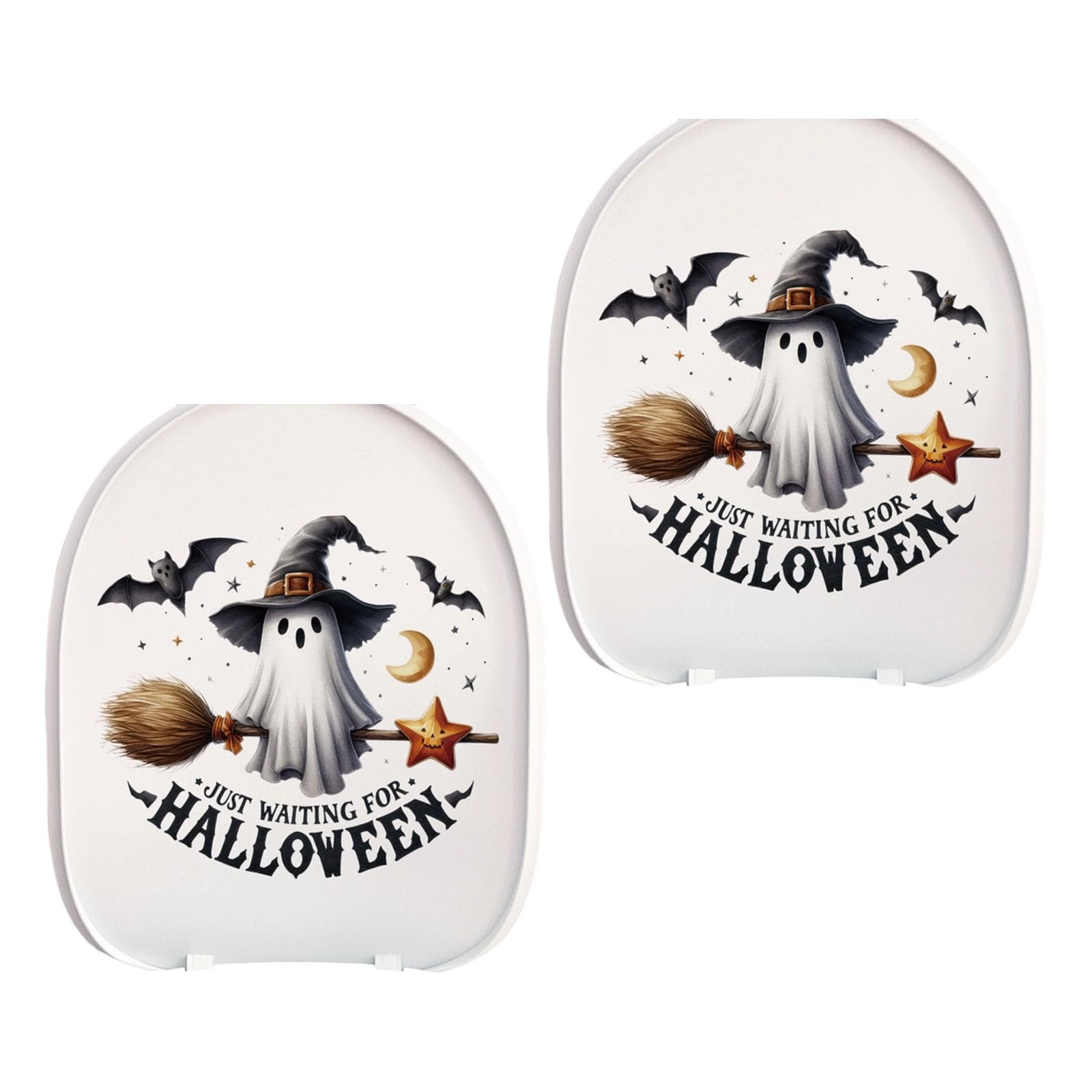 Elnwnnkc Halloween Toilet Seat Cover Stickers Scary Pumpkin Ghosty Lid Sticker Halloweens Theme Party Home Decorations Seat Decals