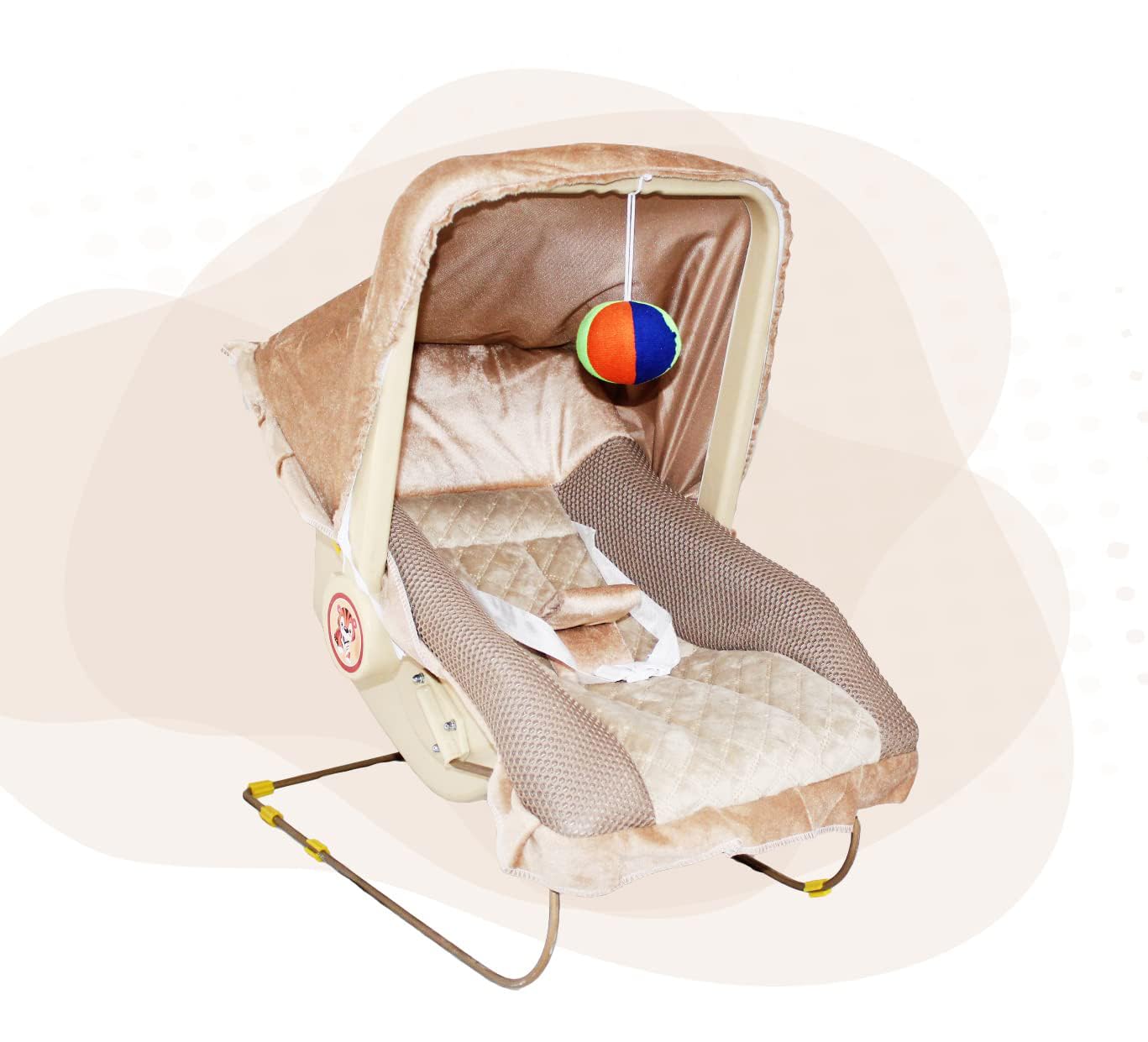 FLIPZON Deluxe 12-in-1 Baby Premium Carry Cot Cum Bouncer, Feeding Chair, Baby Carrier, Baby Chair, Rocker, Baby Bath Tub, Carrying, Bouncer (Brown)