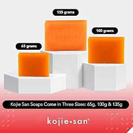 Kojie San Skin Brightening Soap - The Original Kojic Acid, Dark Spot Remover Bar Soap with Coconut & Tea Tree Oil - 100g x 3 Bars with Net