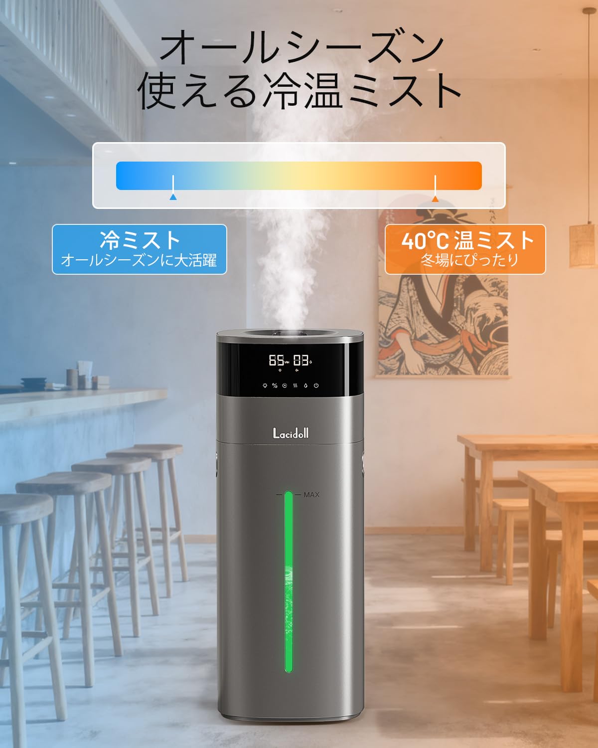Amazon.co.jp: LACIDOLL 加湿器 大容量 スチーム式 ハイブリッド式
