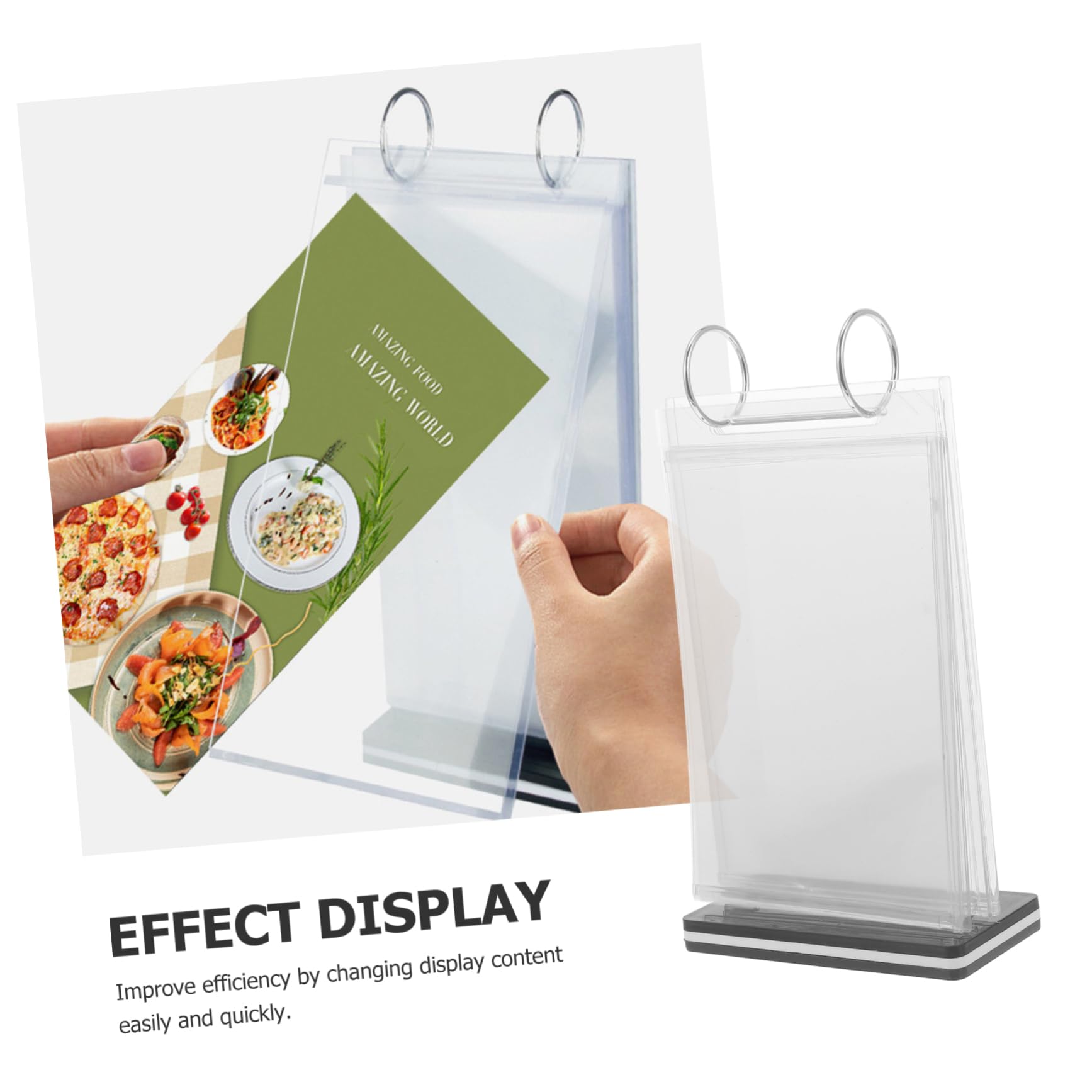 Sewroro 4piezas Soporte De Menú De Escritorio Vertical Expositor De Carteles Transparente Para Restaurantes Cafés Holder De Menú y Publicitarias