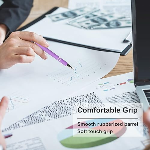 Miniatura 11 de Bolígrafo con punta de lápiz capacitivo, bolígrafo de clic suave al tacto, bolígrafos de metal 2 en 1, punta media (repuestos azules, 20 piezas)