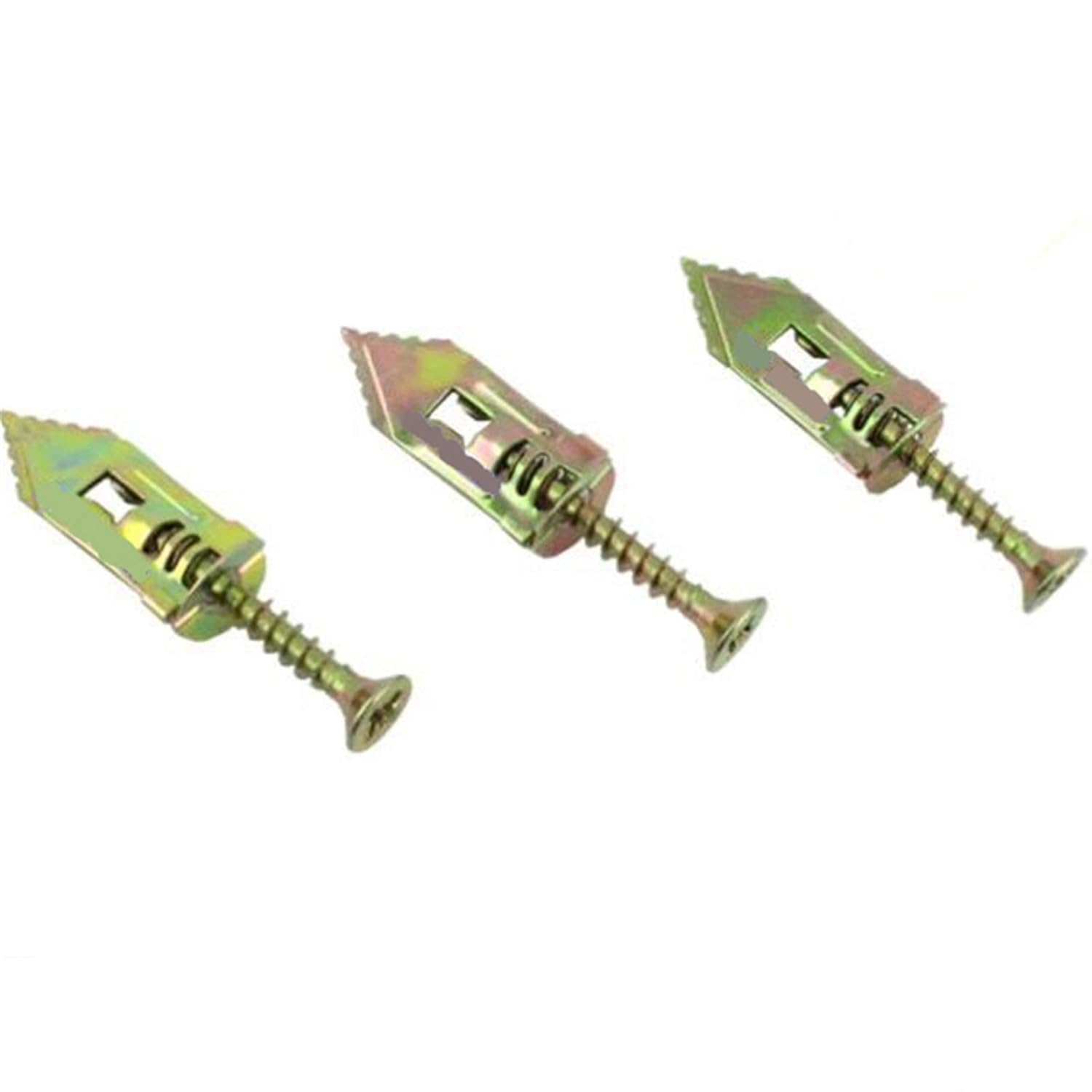 50Pcs / 100pcs M12X30 New Hammer Type Plasterboard Fixing/Safety Nail Anchor with Screw ，Widely Used in Construction, Carpentry, Cement Wall, Plasterboard, Etc. (Color : 100 Sets)