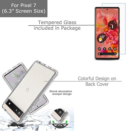 Miniatura 3 de Funda a prueba de golpes compatible con Google Pixel 6a, con protector de pantalla de vidrio templado, ciervo del bosque