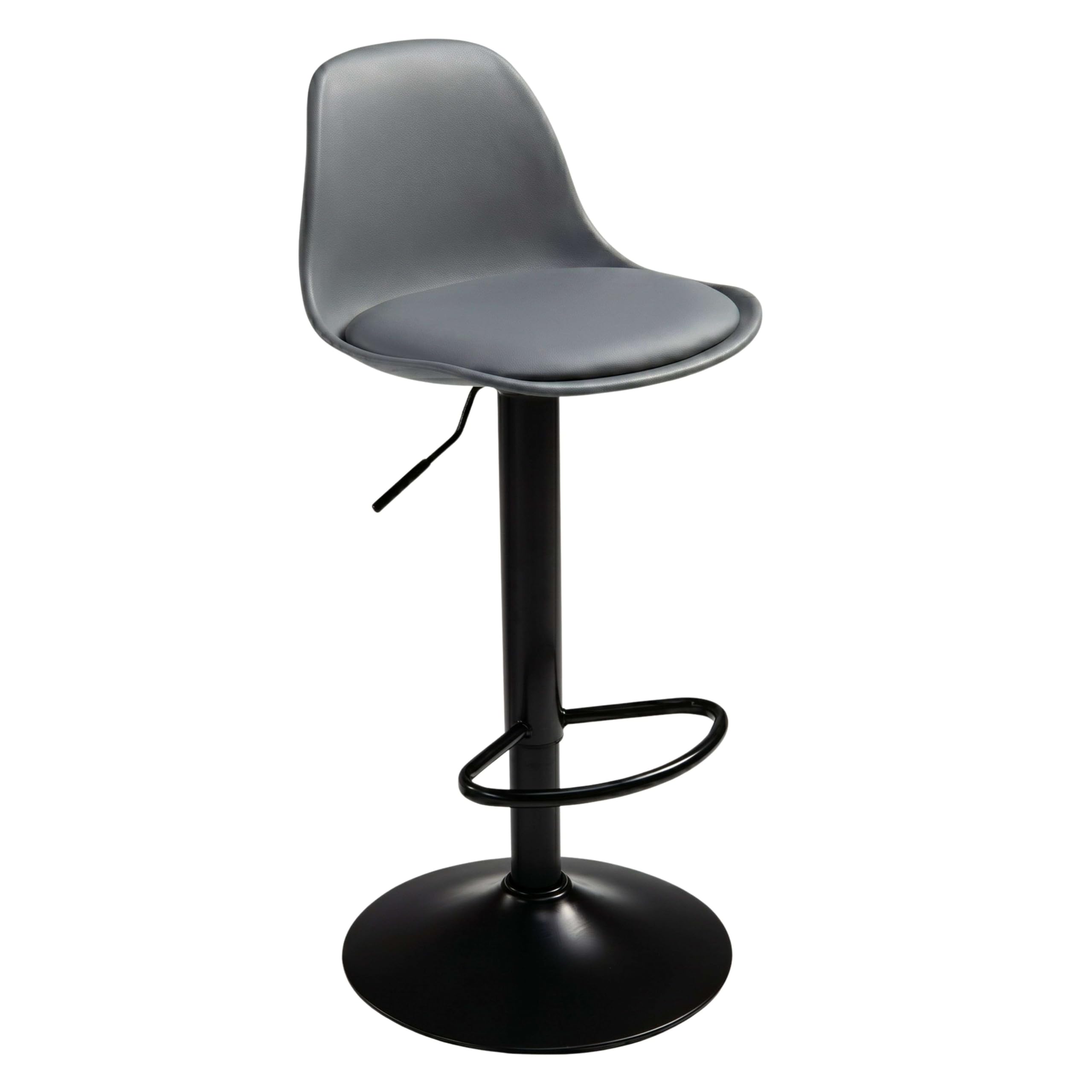 Miroytengo Pack 2 Taburetes de Bar o Cocina, Silla Alta Bistro, Altura Regulable, Asiento Acolchado, 360º, Gris