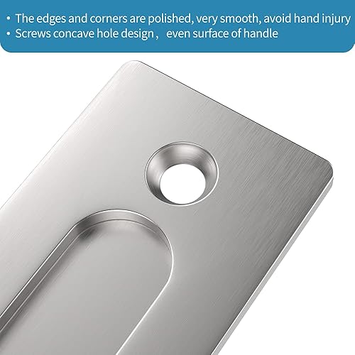 Miniatura 3 de ZEKOO Manija de puerta corrediza de granero de 12 pulgadas, diseño de dos lados, acabado cepillado, acero inoxidable, puerta de jardín