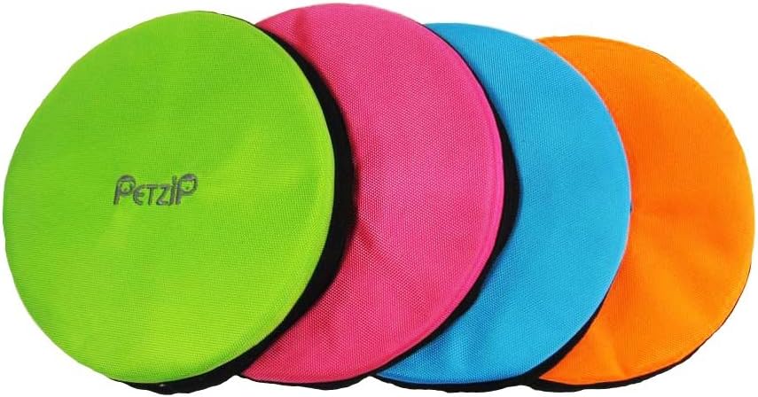 Petzip Soft Frisbee Pet Fetch Toy, Blue/Orange/Red/Green